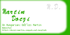 martin doczi business card